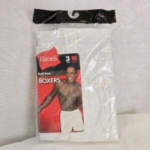 2003 Vintage Hanes Medium (34-36) White Full Cut Boxers 3 Pack NOS Sealed